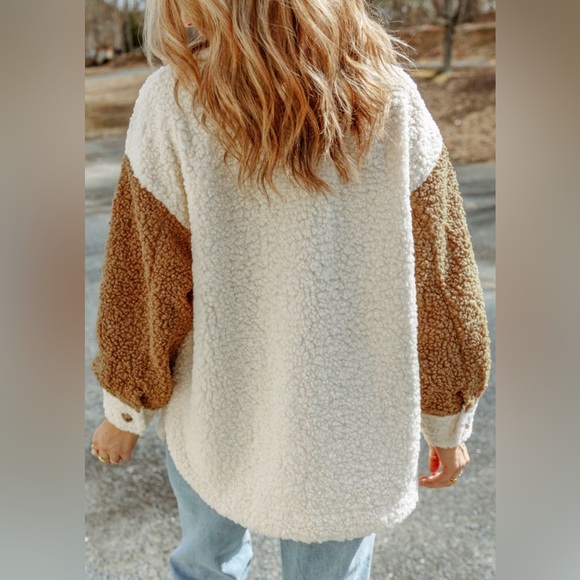 Melody colorblock Sherpa shacket - Picture 2 of 2